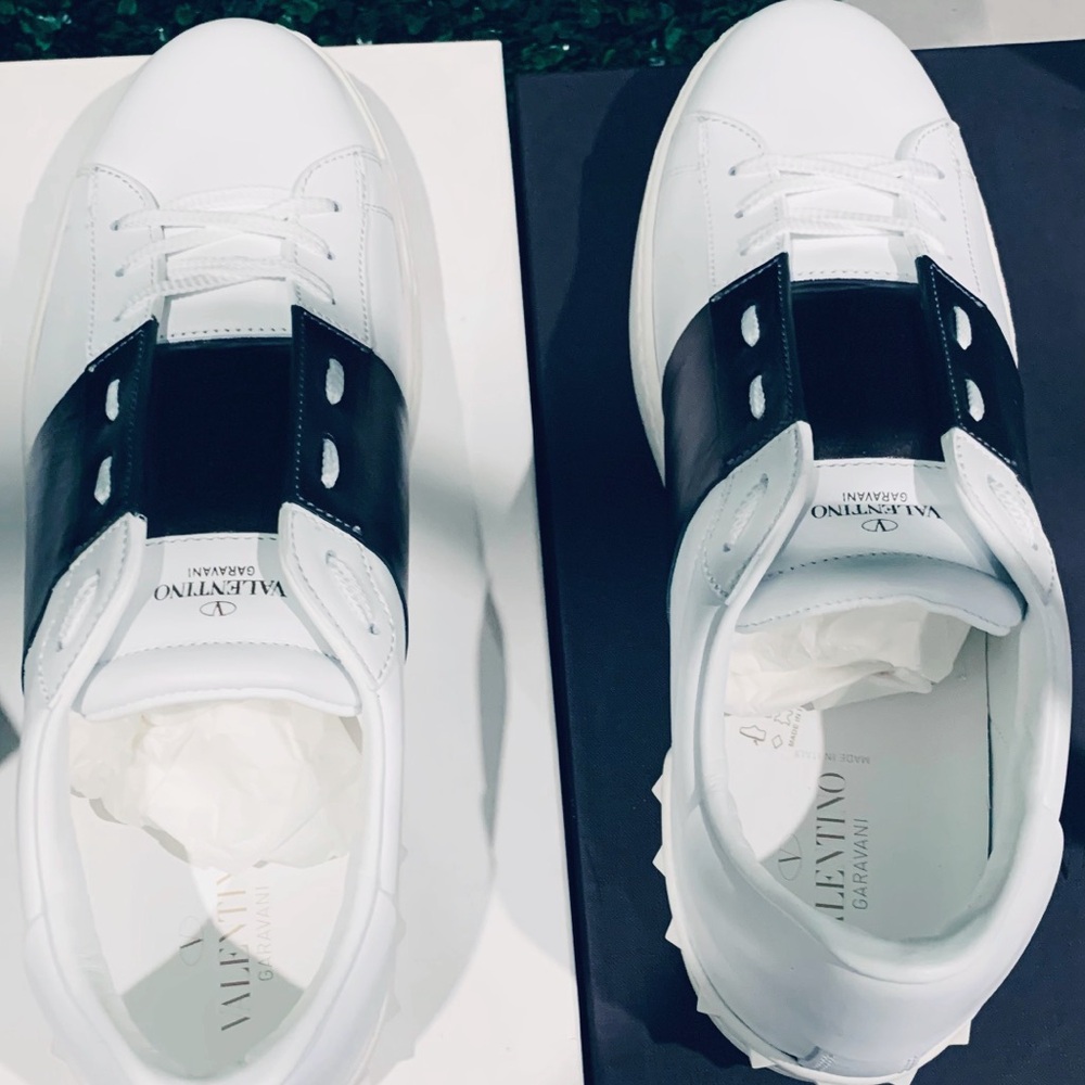 New Valentino Garavani Open Low-top Rust Metallic Leather Sneaker, EU46 US13